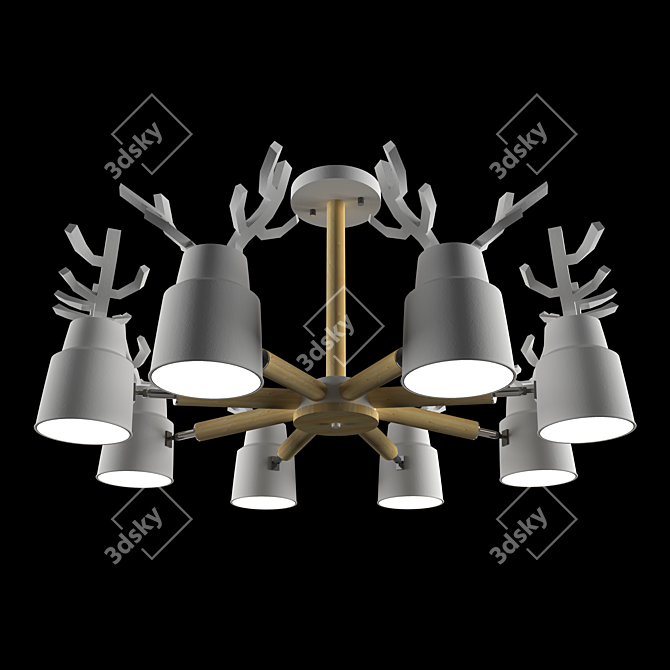 Title: Minimalist Deer Chandelier 3D model image 1