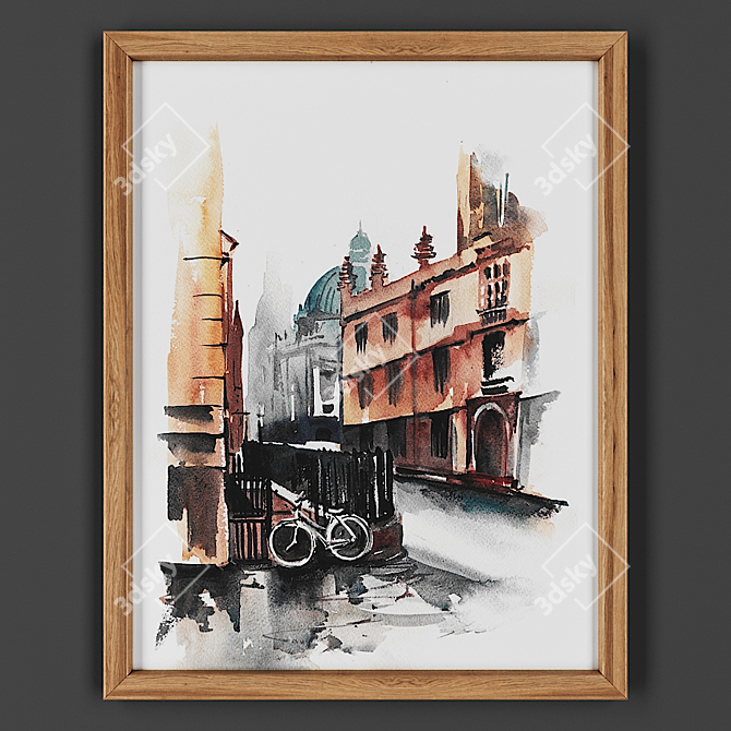 Wooden Framed Picture 3D model image 1