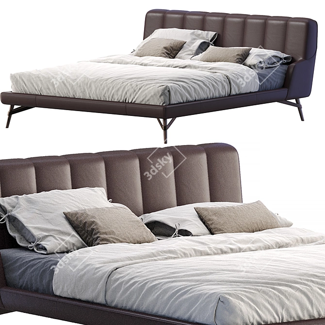 Natuzzi SVEVO Bed: Luxury Italian Design 3D model image 2