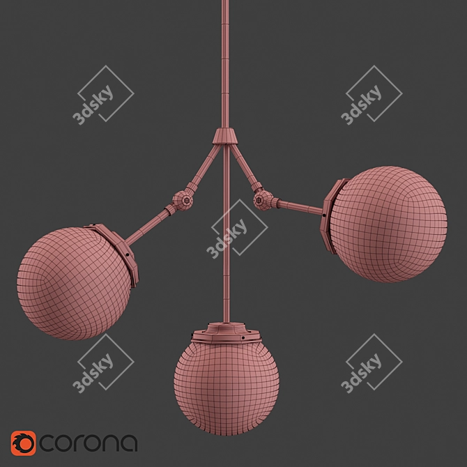 Stylish Constellation Pendant Light 3D model image 2