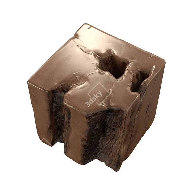 Natural Root Side Table - Unique Millimeter Design 3D model image 2