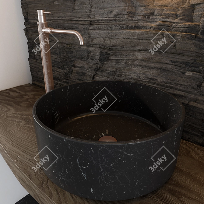 Rock Wall Bathroom Furniture 3D model image 2