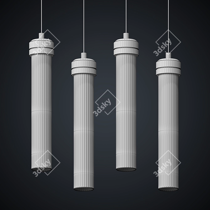 Glimmering Barrel Pendant Chandelier 3D model image 2