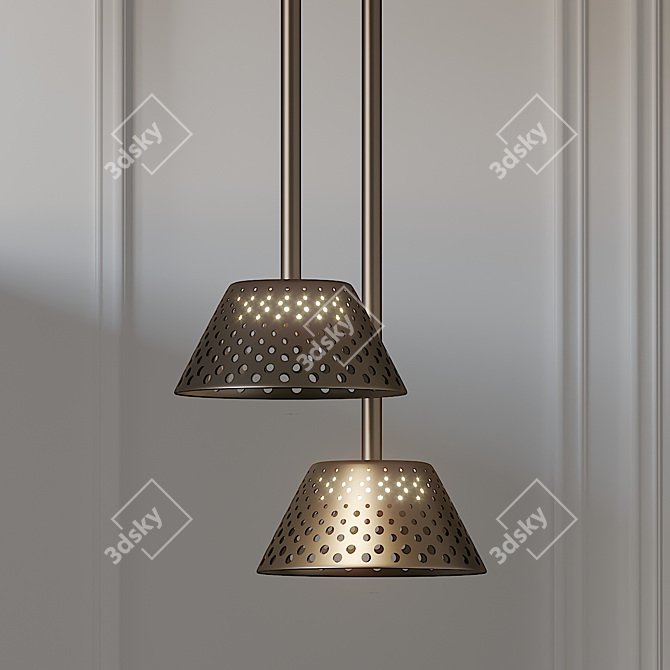 Sleek Mesh Ceiling Lamp 3D model image 1