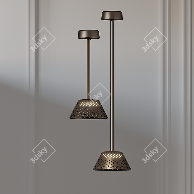 Sleek Mesh Ceiling Lamp 3D model image 2