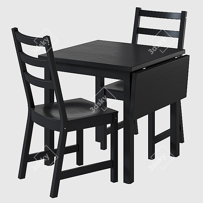 Nordviken: Foldable Table & Chairs 3D model image 1