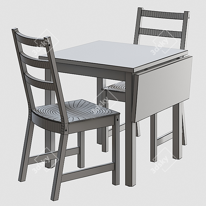 Nordviken: Foldable Table & Chairs 3D model image 2