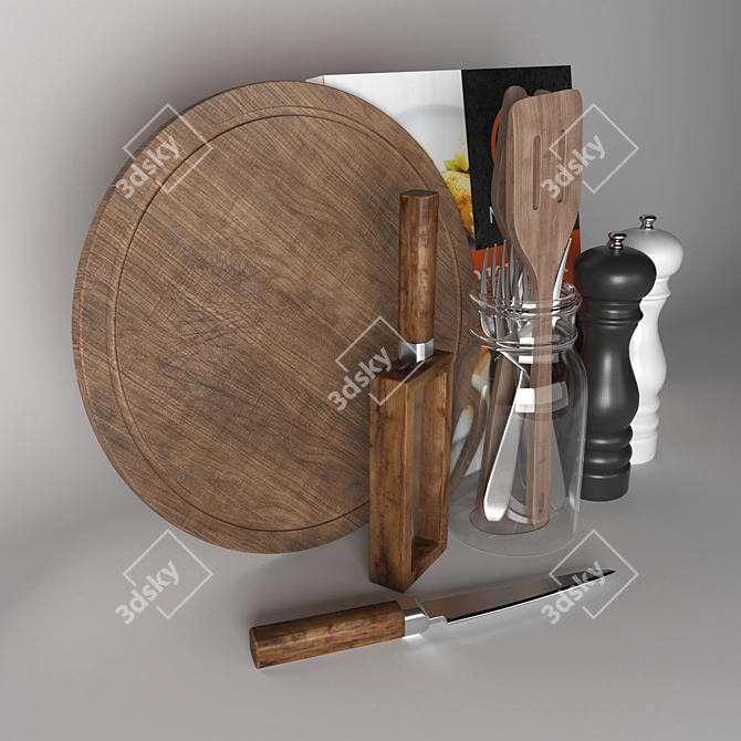 Conveniently Organized Knife Set 3D model image 2