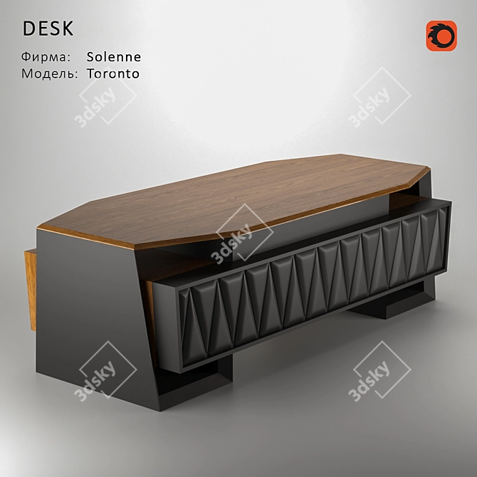 Modern Toronto Desk 2400mm 3D model image 3