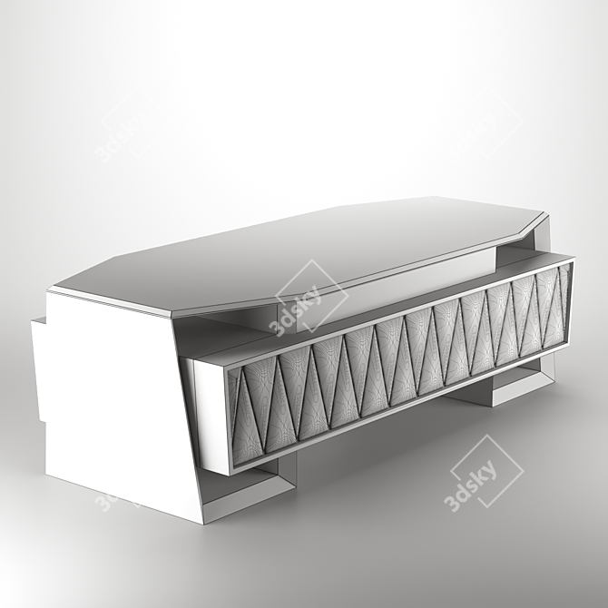 Modern Toronto Desk 2400mm 3D model image 2