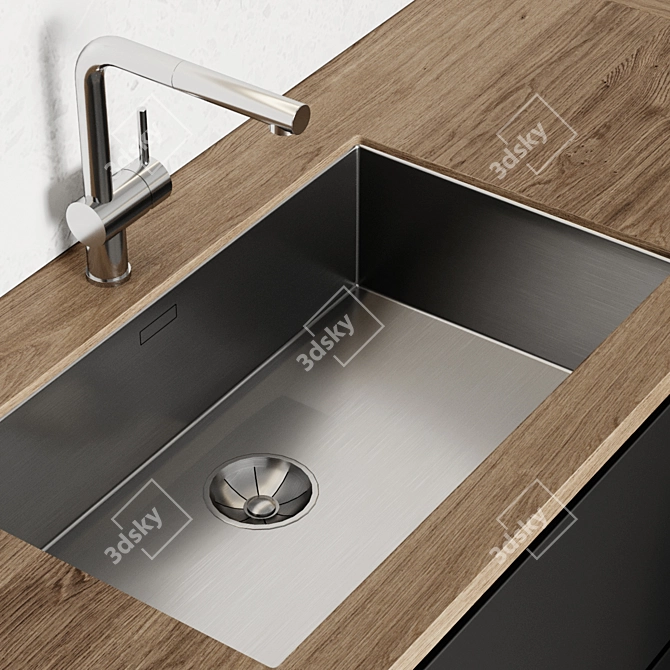 Blanco Kitchen Sink & Mixer 3D model image 3