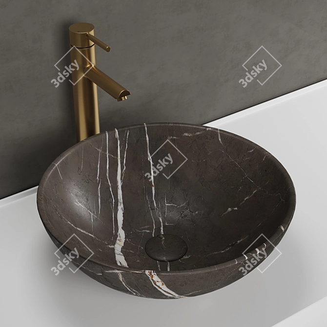 Gray Marble Basin - Giro Pietra: Luxurious Stone 3D model image 1