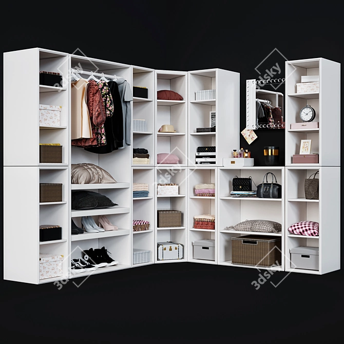 Modern Closet Tower Set: Sutton Storage Cabinet 3D model image 1