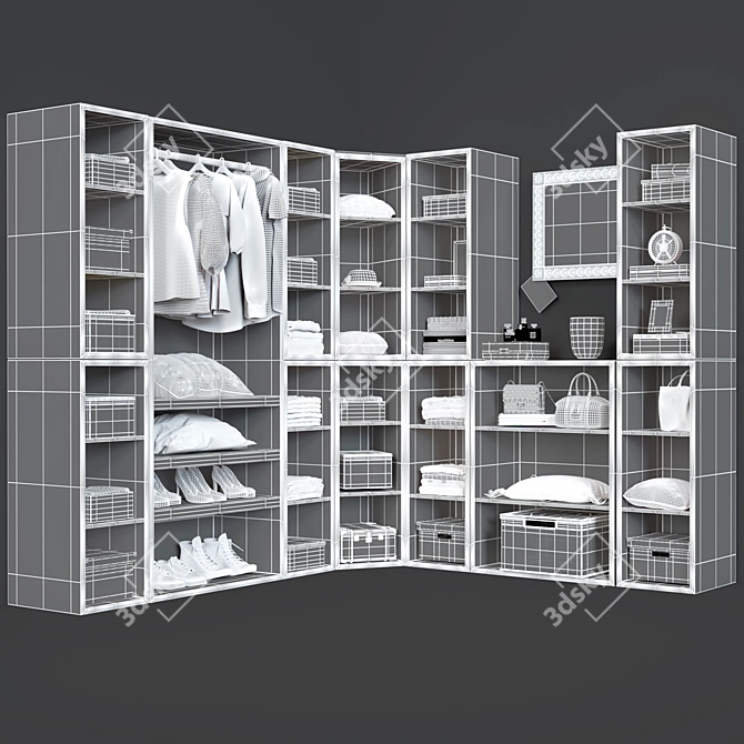 Modern Closet Tower Set: Sutton Storage Cabinet 3D model image 3