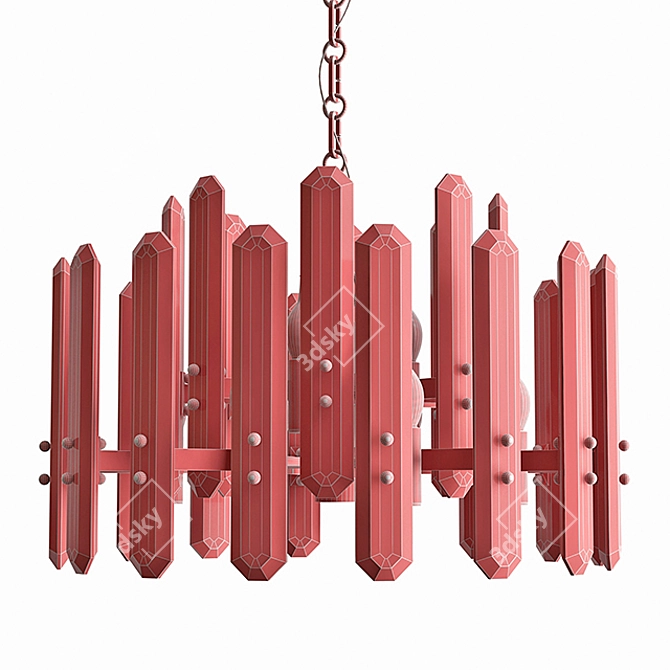 Bonnington Chandelier: Modern Brass and Glass Restoration Hardware 3D model image 3