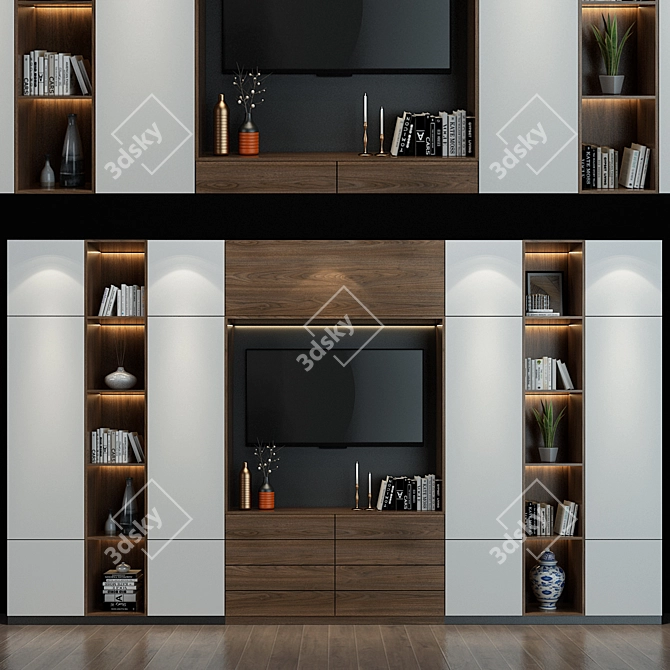 Stylish TV Shelf 26 3D model image 1