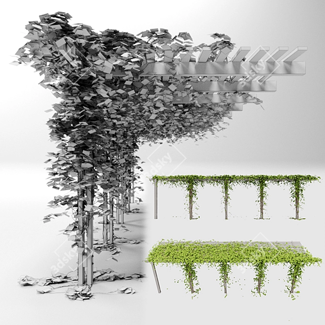 Goldchild Ivy Pergola: Stunning Corona Render 3D model image 2