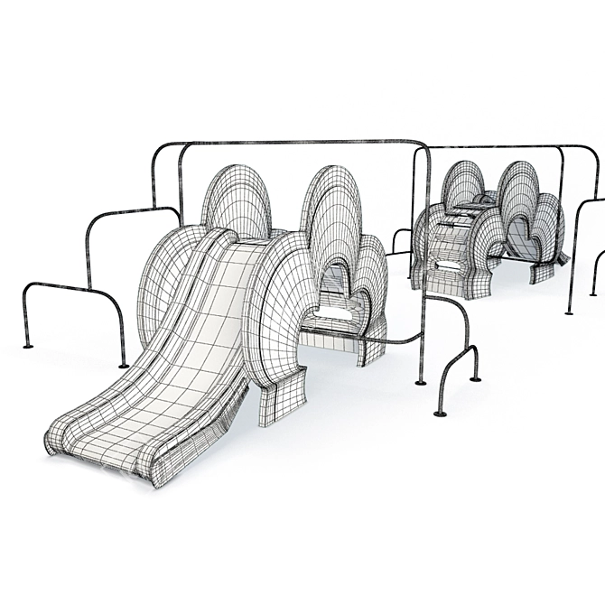 Snow Fun: Playground Toboggan 3D model image 3