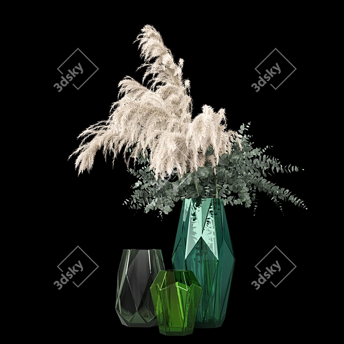 Modern Vase Flower Display 3D model image 1