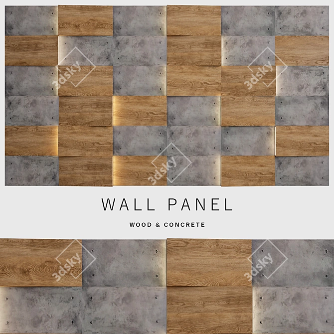  Modern Wall Panel Design 3D model image 1