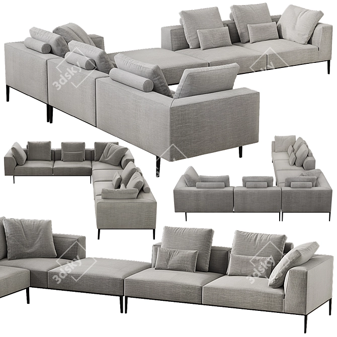 Modern B&B Italia Michel Effe Sofa 3D model image 2