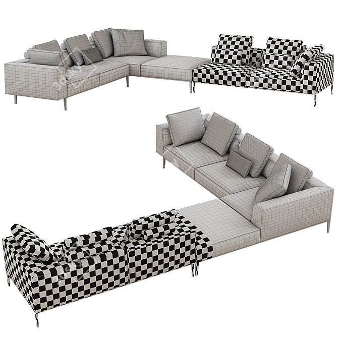 Modern B&B Italia Michel Effe Sofa 3D model image 3