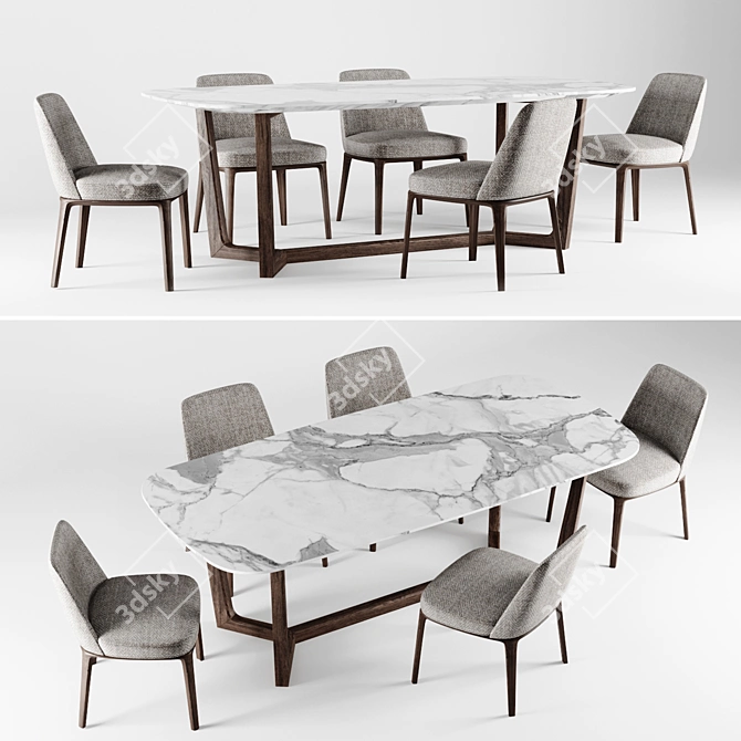 Elegant Dining Set: Poliform CONCORDE and SOPHIE 3D model image 1