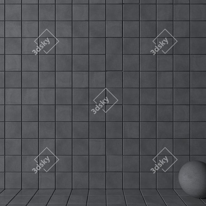 Cobalt Blue Multi-Texture Wall Tiles 3D model image 2