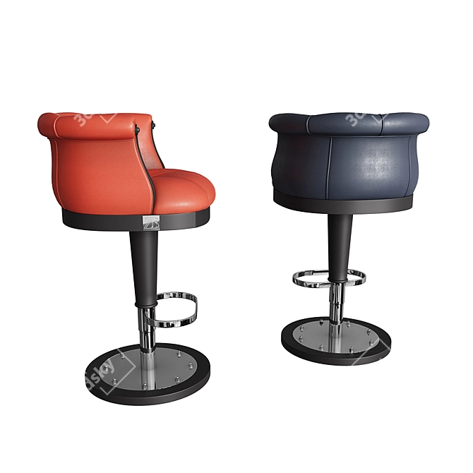 Elegant Floral Bar Stool 3D model image 2