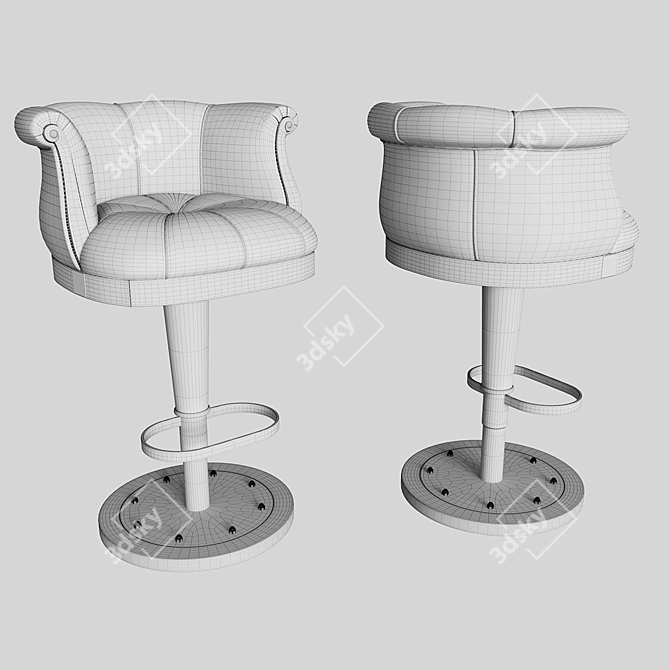 Elegant Floral Bar Stool 3D model image 3