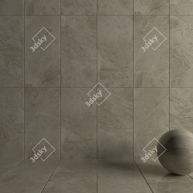 Elegant Tuana Cream Wall Tiles 3D model image 3