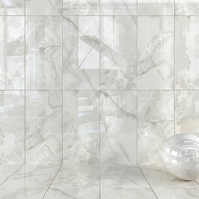 Onyx White 4K Multi-Texture Wall Tiles 3D model image 1