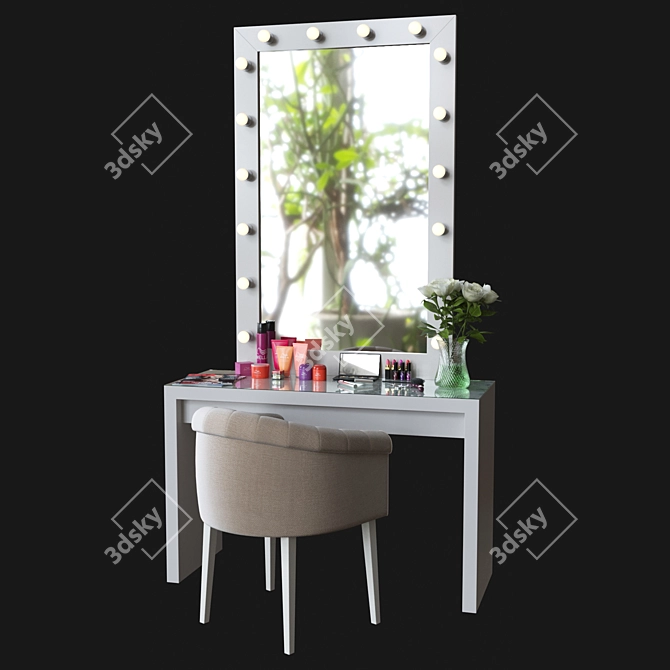 Elegant Vanity Dressing Table 3D model image 1