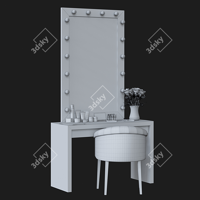 Elegant Vanity Dressing Table 3D model image 3