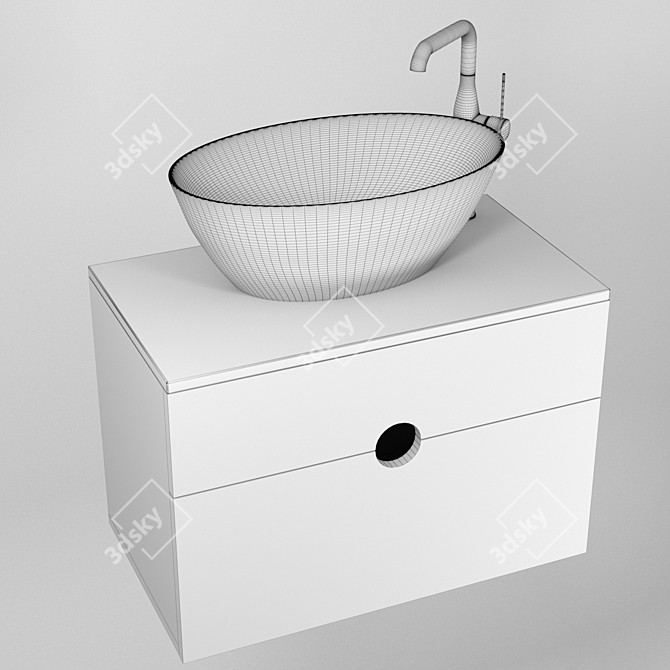 Orange Sole 75 Sink Cabinet: Elegant and Functional 3D model image 3