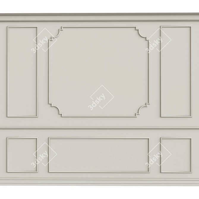 Elegant Wall Moulding for Seamless Spaces 3D model image 1