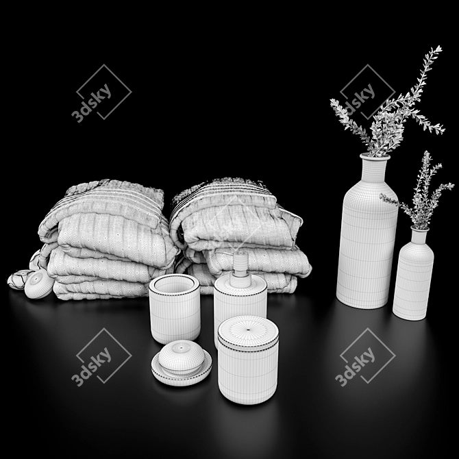 Luxury Bath Decor Set 3D model image 3