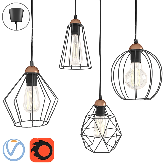 Galaxy Pendant Lights by TK Lighting 3D model image 1