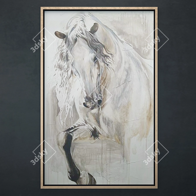 Elegant Metallic Frame for Art 3D model image 1