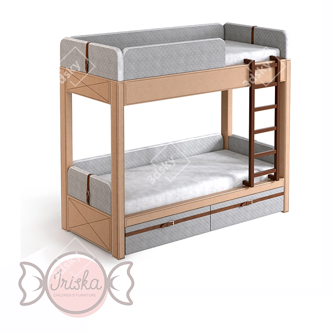 Brothers Bunk Bed: Iriska's Quality Sleep Solution 3D model image 4