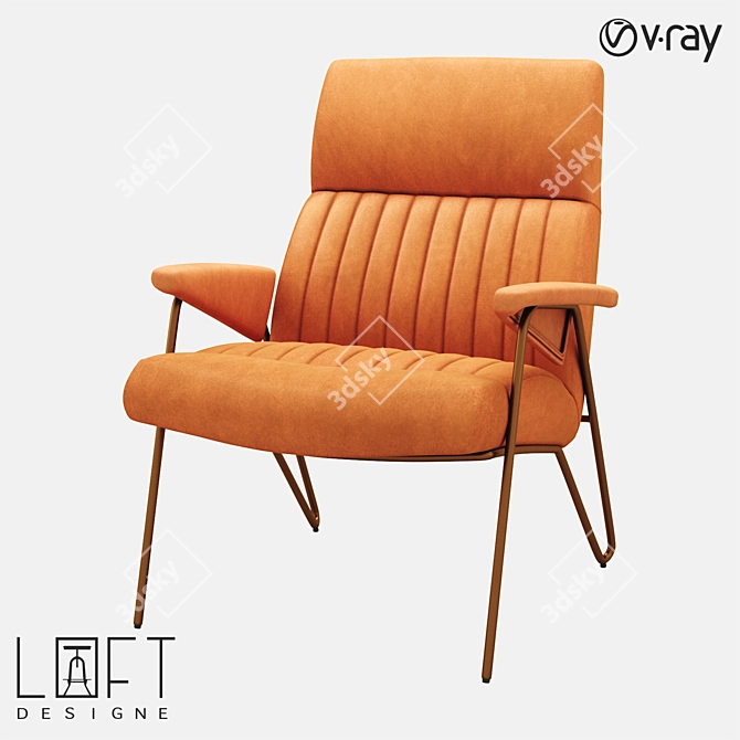 LoftDesigne Armchair: Modern Comfort in Elegant Fabric 3D model image 1