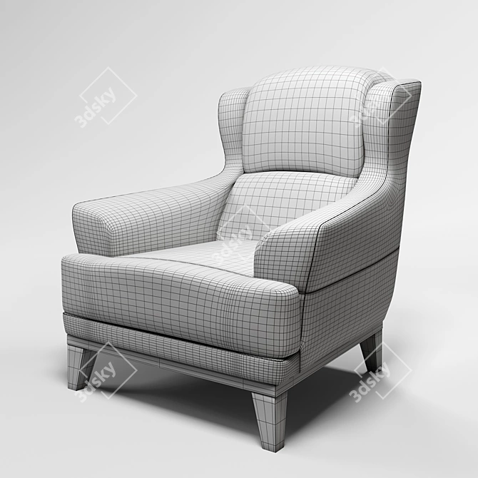 Elegant Velvet Sofa 3D model image 3