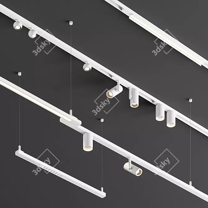 Modular Lighting Pista Surface: Customizable Track Lighting System 3D model image 2