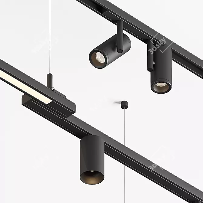 Modular Lighting Pista Surface: Customizable Track Lighting System 3D model image 3