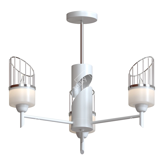 Modern Metal and Glass Wall Chandelier 3D model image 1