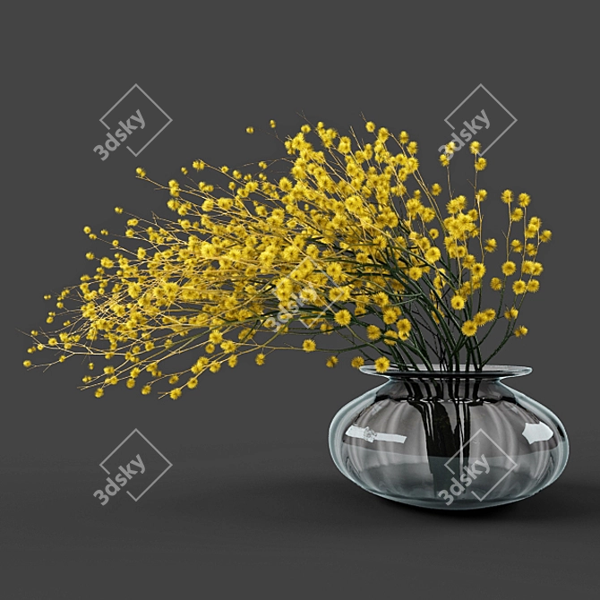 Elegant Acacia Vase 3D model image 1