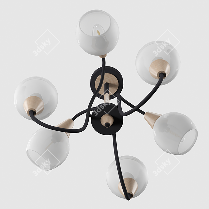 Country Style Glass Chandelier 3D model image 2