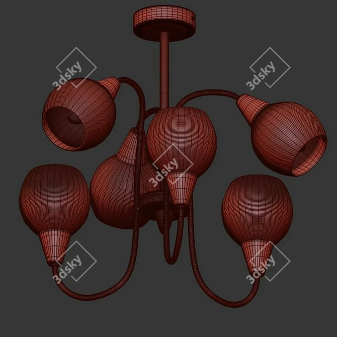 Country Style Glass Chandelier 3D model image 3