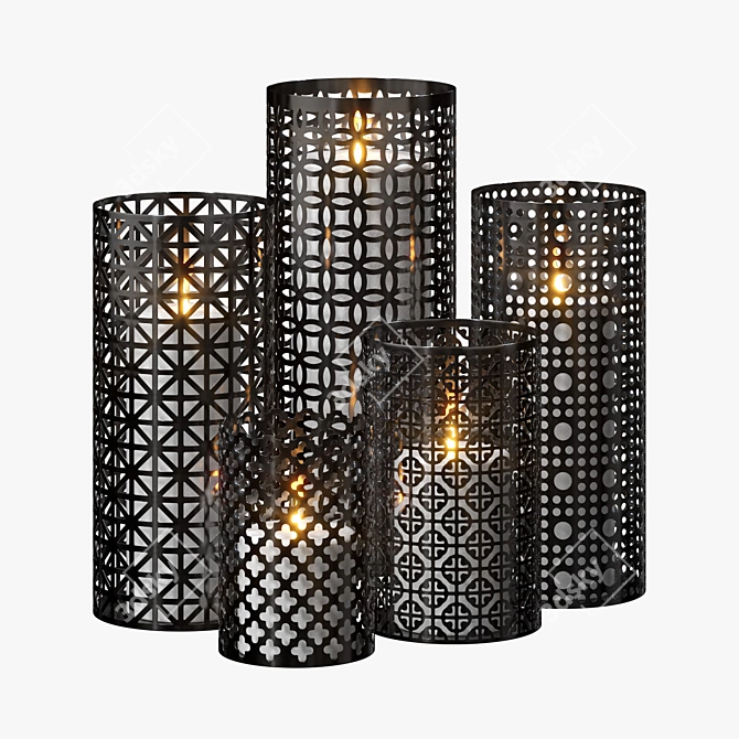 Exquisite Moroccan Lanterns: Union Jack, Cloverleaf, and More! 3D model image 1