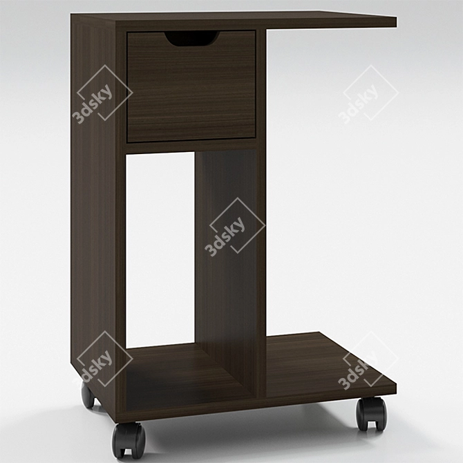 Modern Compact Side Table: H 60cm, W 41.5cm, D 30cm 3D model image 1